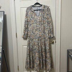 Floral Maxi Dress, Size S, Long Sleeve, New